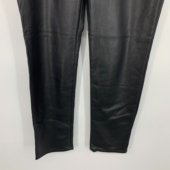 Chicos Pants Faux Leather Black Slim Fit Ponte Soft - Picture 6 of 11